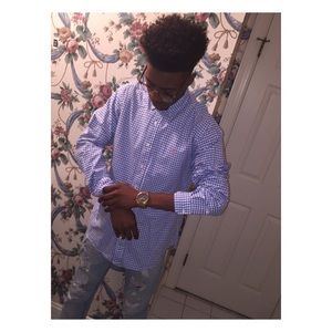 Blue and White Ralph Lauren Button Up